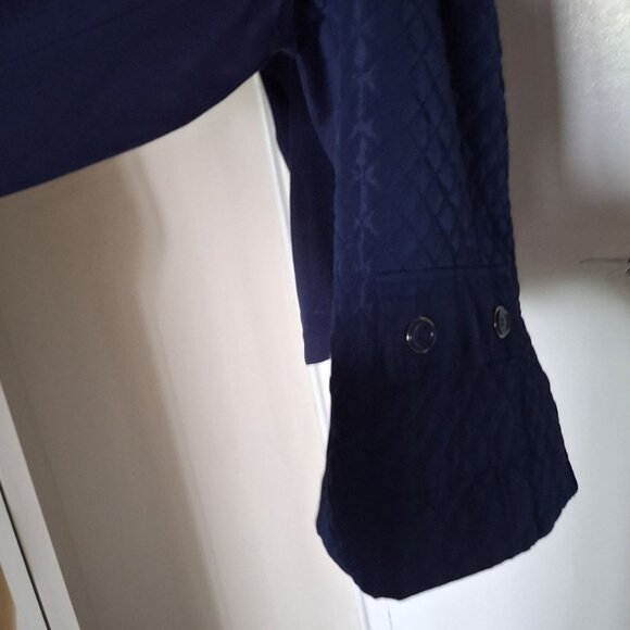 ALIA Lightweight Blue Jacket - Quilted Trim, Front Button Fastening, Patch Pocke - Picture 4 of 8